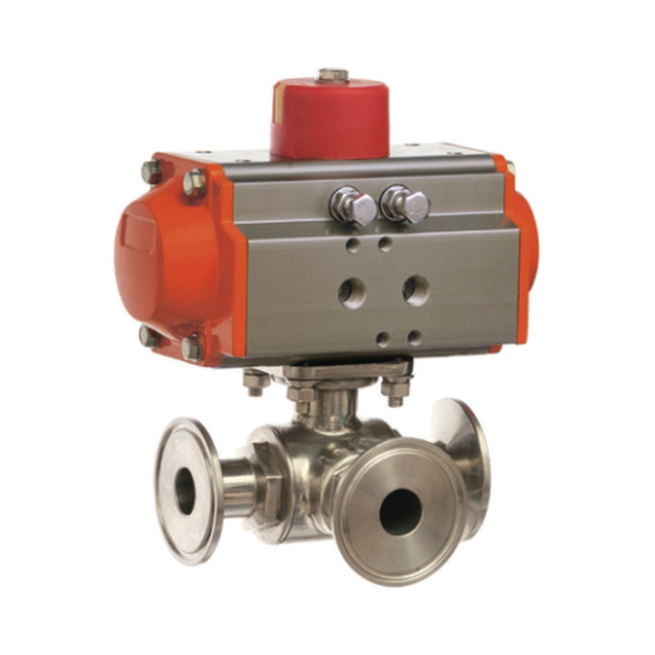 Pneumatic Three-way Quick Clamp Ball Valve