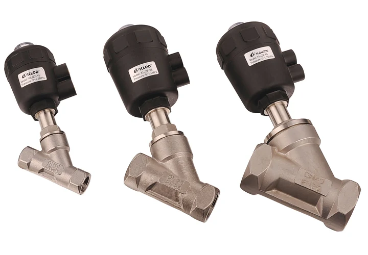 Kailing KLJZF pneumatic angle seat valve connection types