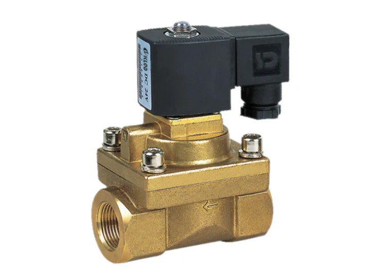 KL523 series high-pressure solenoid valve with brass piston body and encapsulated IP65 solenoid coil