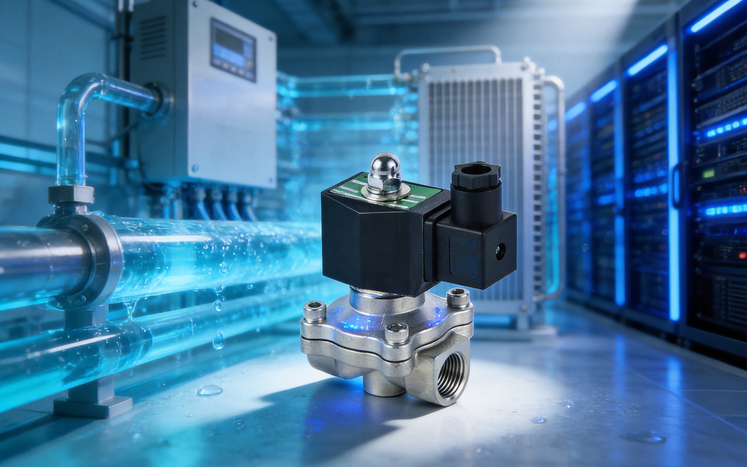 2WB160-15-E-S Stainless Steel Solenoid Valve: EPDM Diaphragm & IP65 Coil for AI Liquid Cooling and Industrial Water Systems